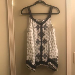 Lucky Brand black and white flowy tank top